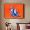 Luipaarden - Stippen - Oranje Textielframe zwart klein -sfeer1