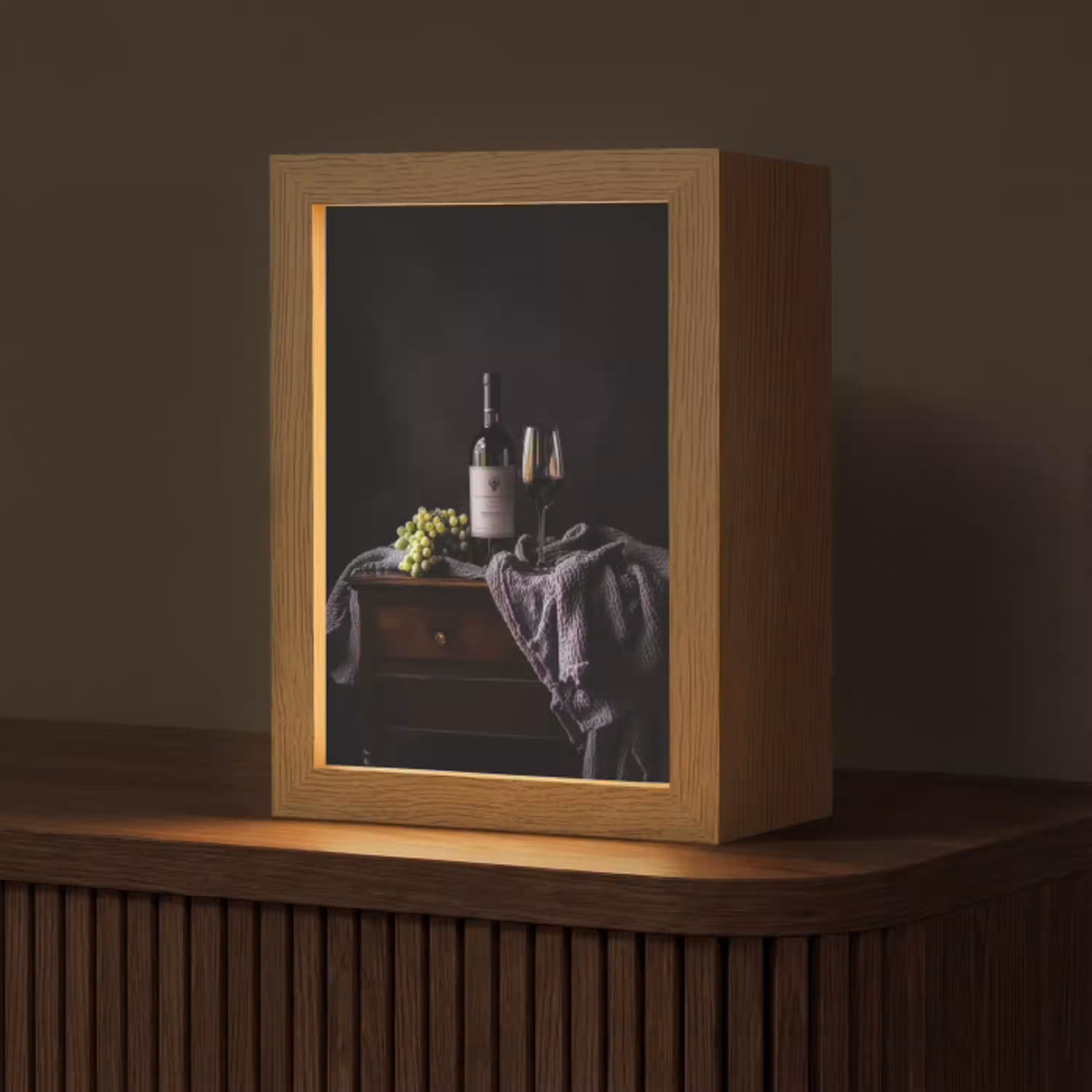 Druiven - Wijn - Rood - Tafel Light Box met kabel (Tafellamp) klein -z3d_website
