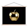 Appel - Goud - Chrome - Zwart textielposter latten blank klein -3d