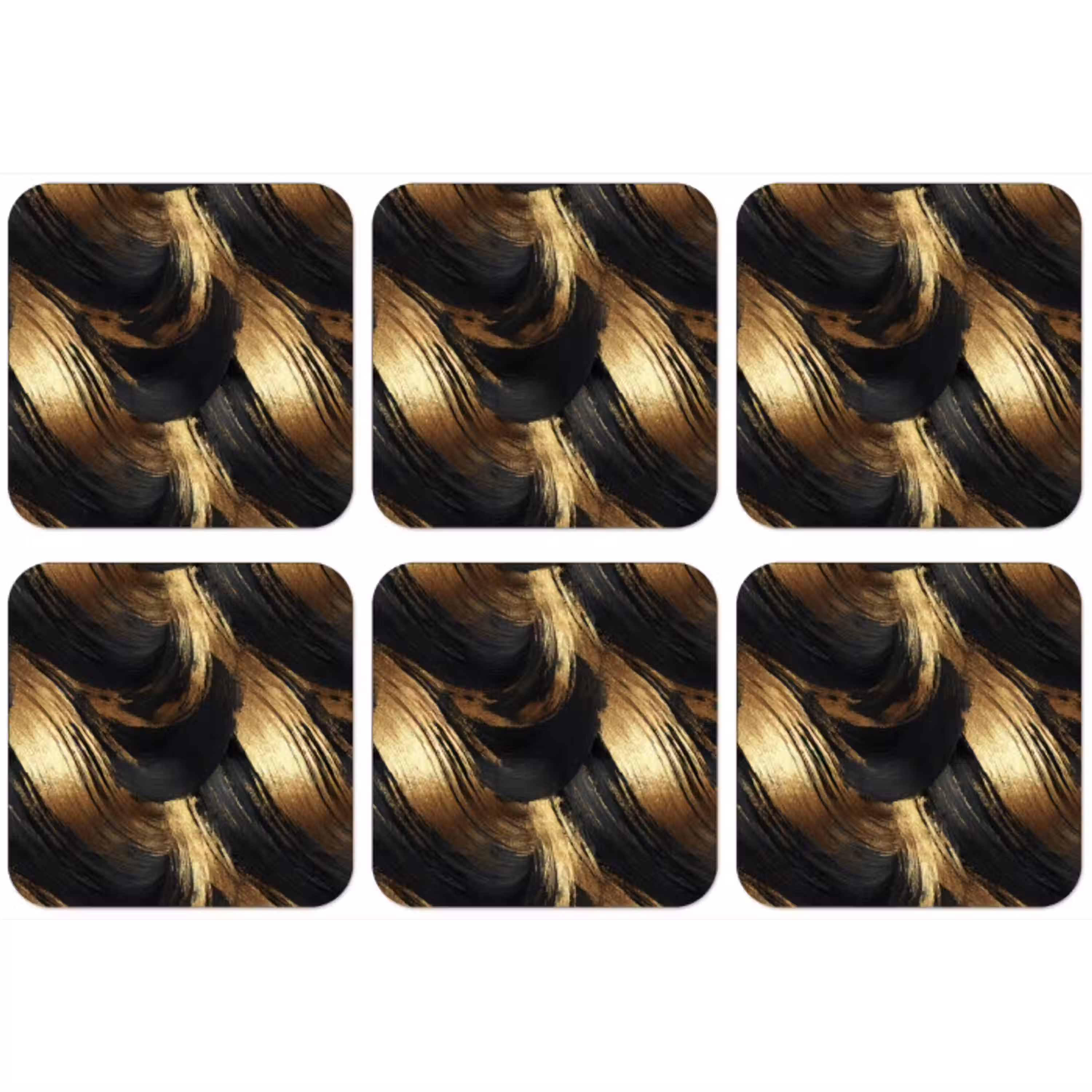 Verfstreken - Abstract - Goud - Zwart onderzetter kurk middel 366 -zkaufland3dotto