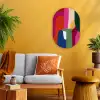 Kleurvakken - Recht - Rond - Abstract Wandcirkel Ovaal Forex klein -sfeer4