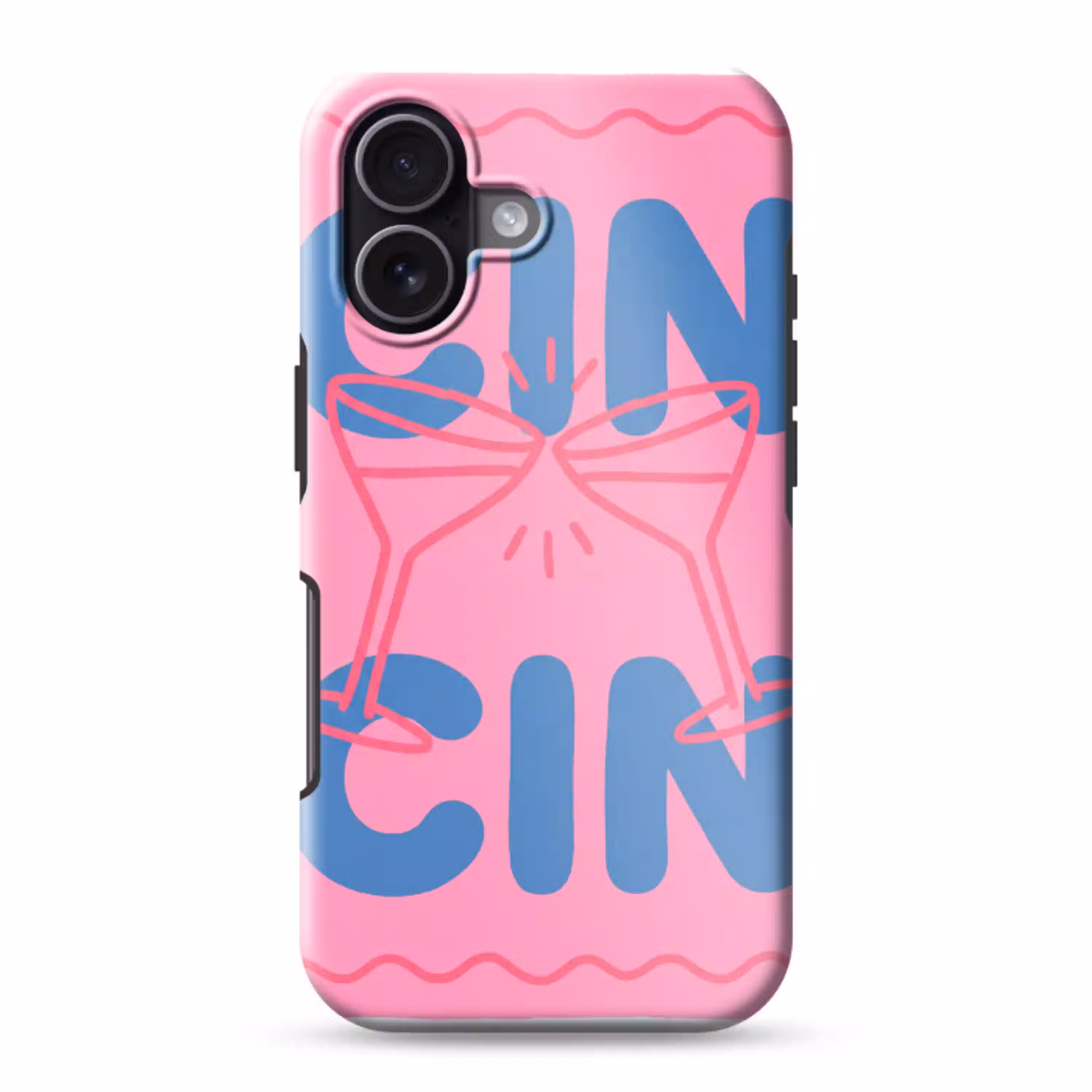 Drank - Glazen - Proost - Modern - Roze Toughcase MagSafe Apple iPhone 17 klein -3d