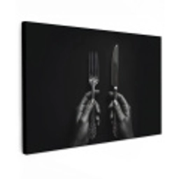 Bestek - Zwart - Wit canvas 2cm klein -z3d