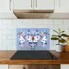 Vlinder - Vleugels - Stippen - Bloemen keuken achterwand spatscherm klein -sfeer2