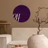 Oh hi - Paars - Cursief Wandcirkel behangsticker klein -sfeer1