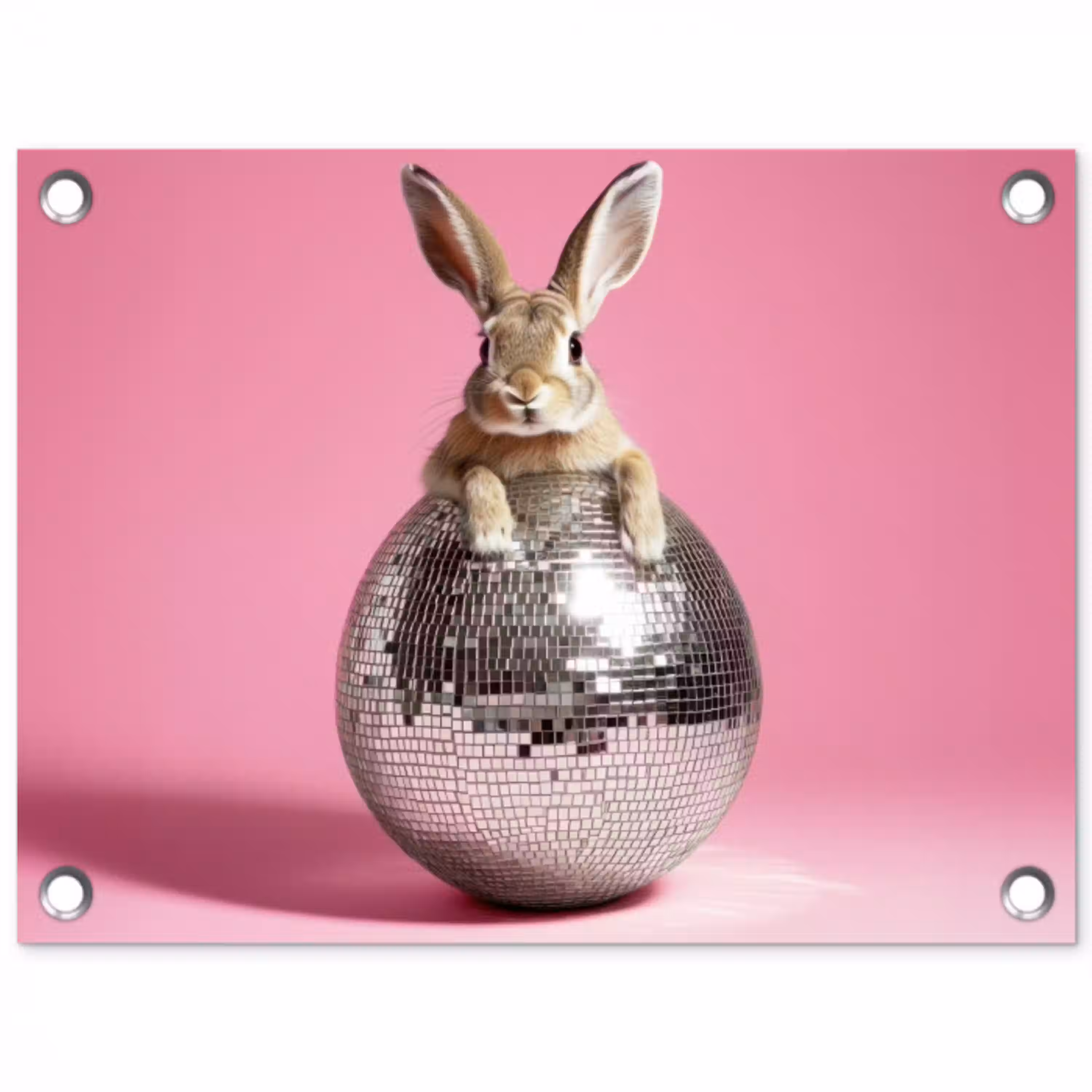 Haas - Strik -Discobal tuinposter los doek klein -3d