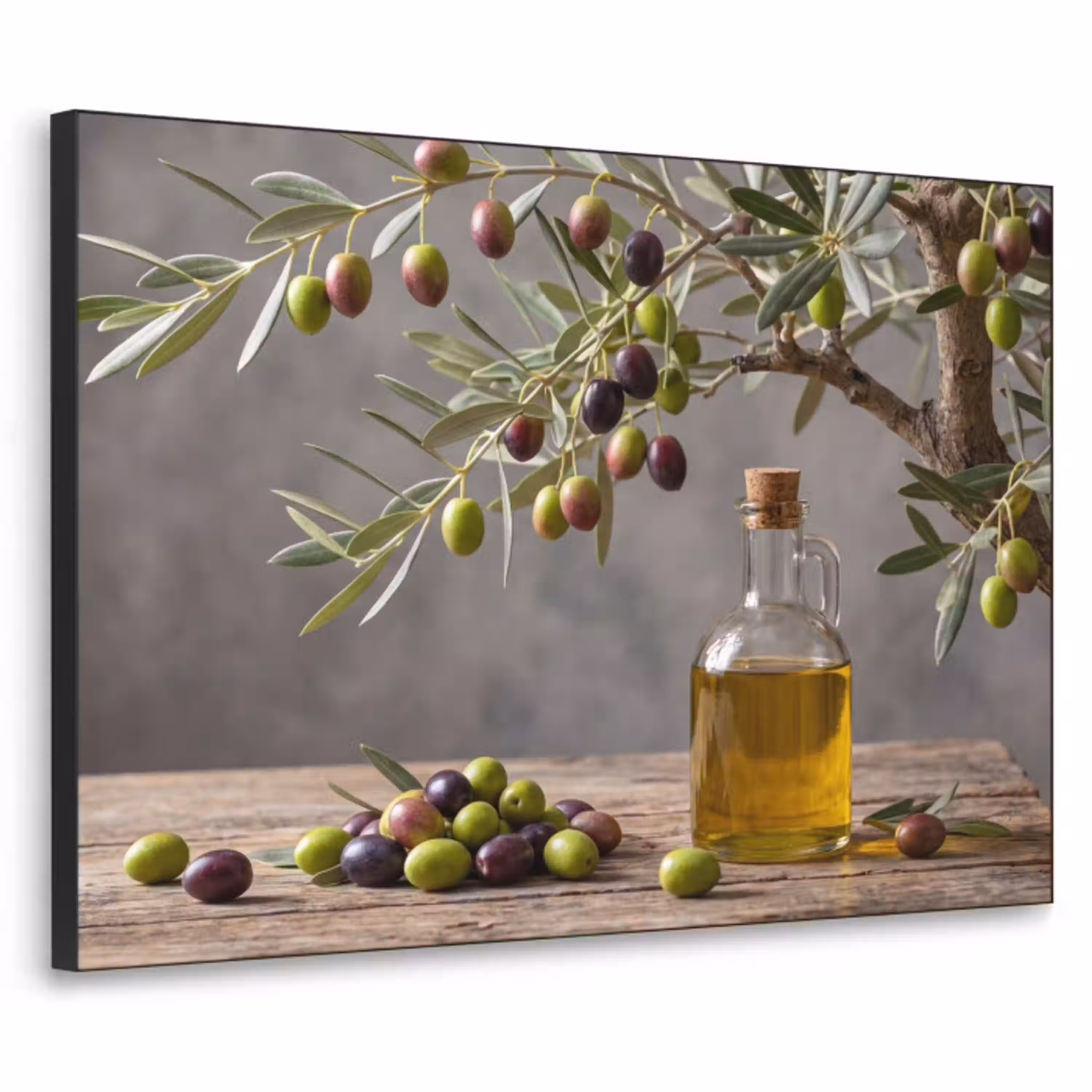 Olijfboom - Olijven - Natuur Textielframe zwart klein -3d