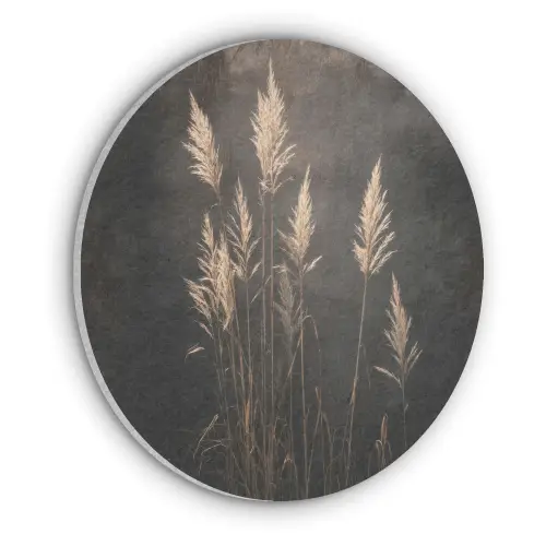 Siergras - Pluimen - Verlichting - Zwart Akoestische PET Vilt - Rond klein -3d