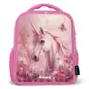 Eenhoorn - Roze - Vlinders - Bloemen Kinderrugzak - Roze middel -3d