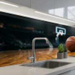 Basketbal - Arena - Sport keuken achterwand 2 middel -3d_schuin