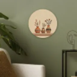 Vazen - Bloemen - Bladeren - Minimalistisch Akoestische PET Vilt - Rond klein -sfeer2