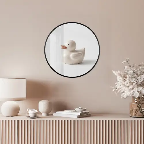 Badeend - Minimalistisch - Wit Fotolijst rond zonder passe partout klein -sfeer3