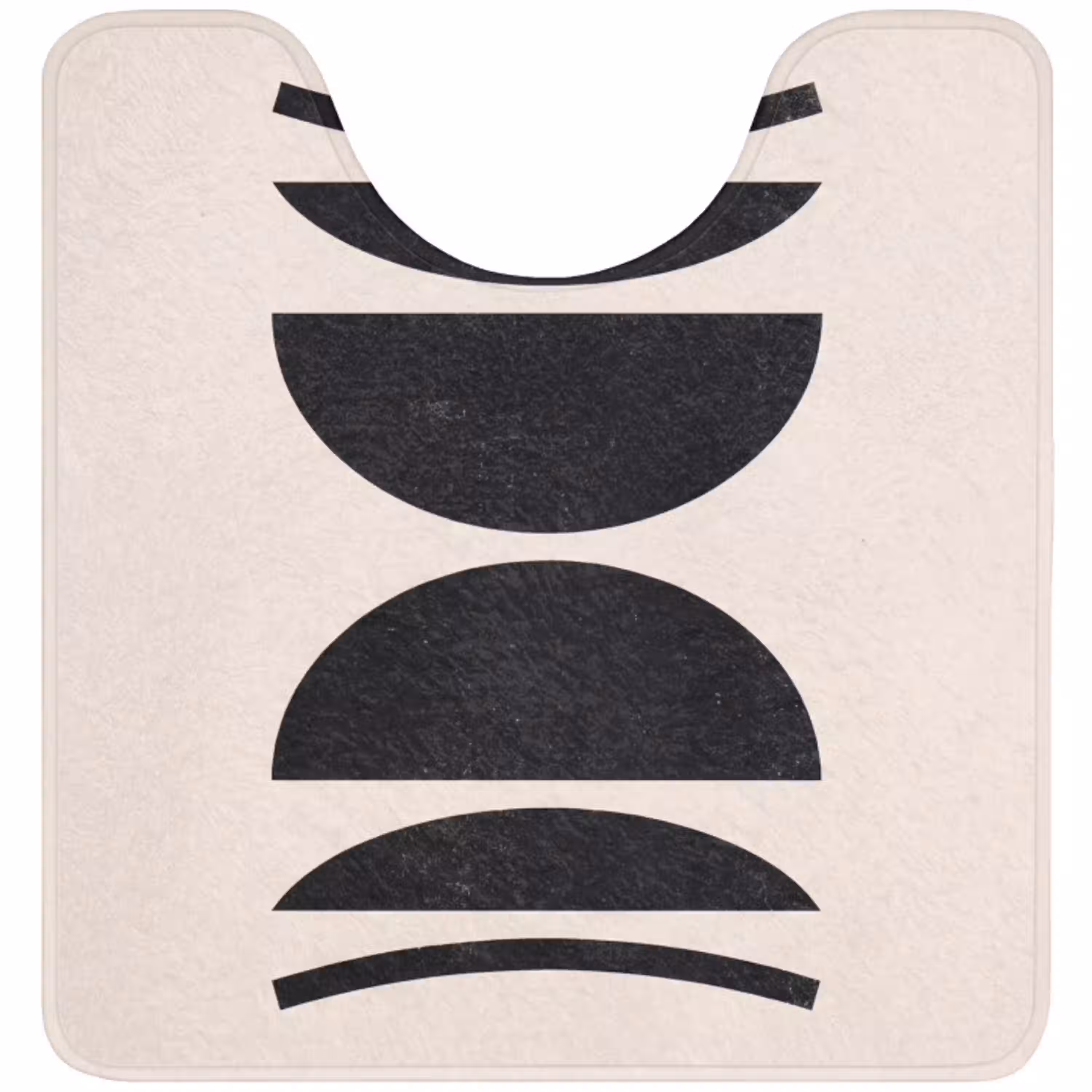 Abstract - Vormen - Zwart WCmat U-uitsnede middel -3d