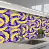 Bananen - Bladeren - Paars keuken achterwand 2 middel 871 -3d_schuin