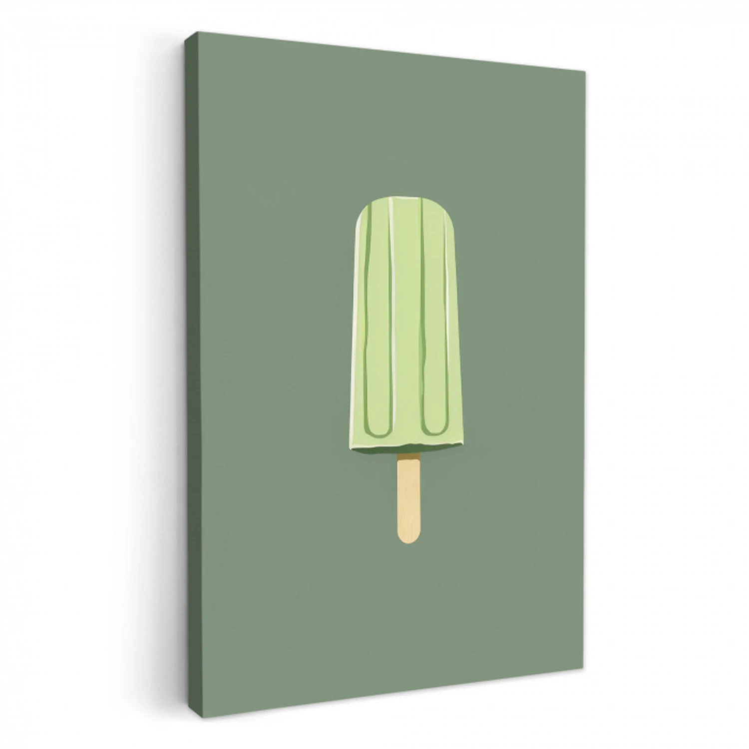 Groen - Waterijsje - Stokje - Illustratie KitchenYeah - Keuken - Canvas klein -3d