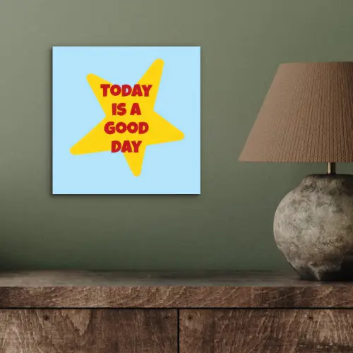 Ster - Today is a good day - Blauw aluminium wit klein -sfeer2