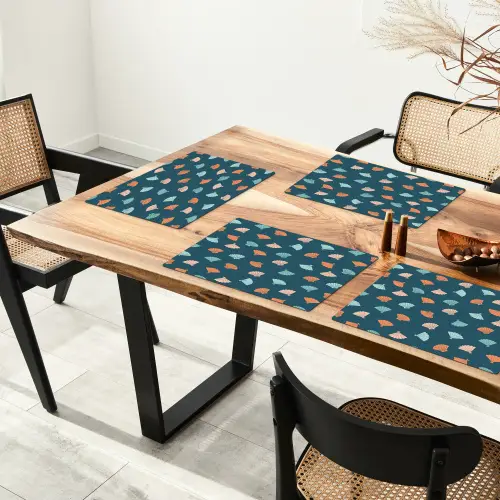 Zee - Dieren - Donkerblauw - Schelpen Placemat vinyl groot 368 -zzsfeer4_Kitchenyeah-website