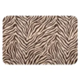 Zebra - Strepen - Bruin Badmat klein -3d