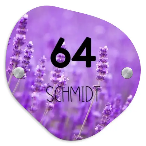 Lavendel - Modern Naambord Organisch middel -3d