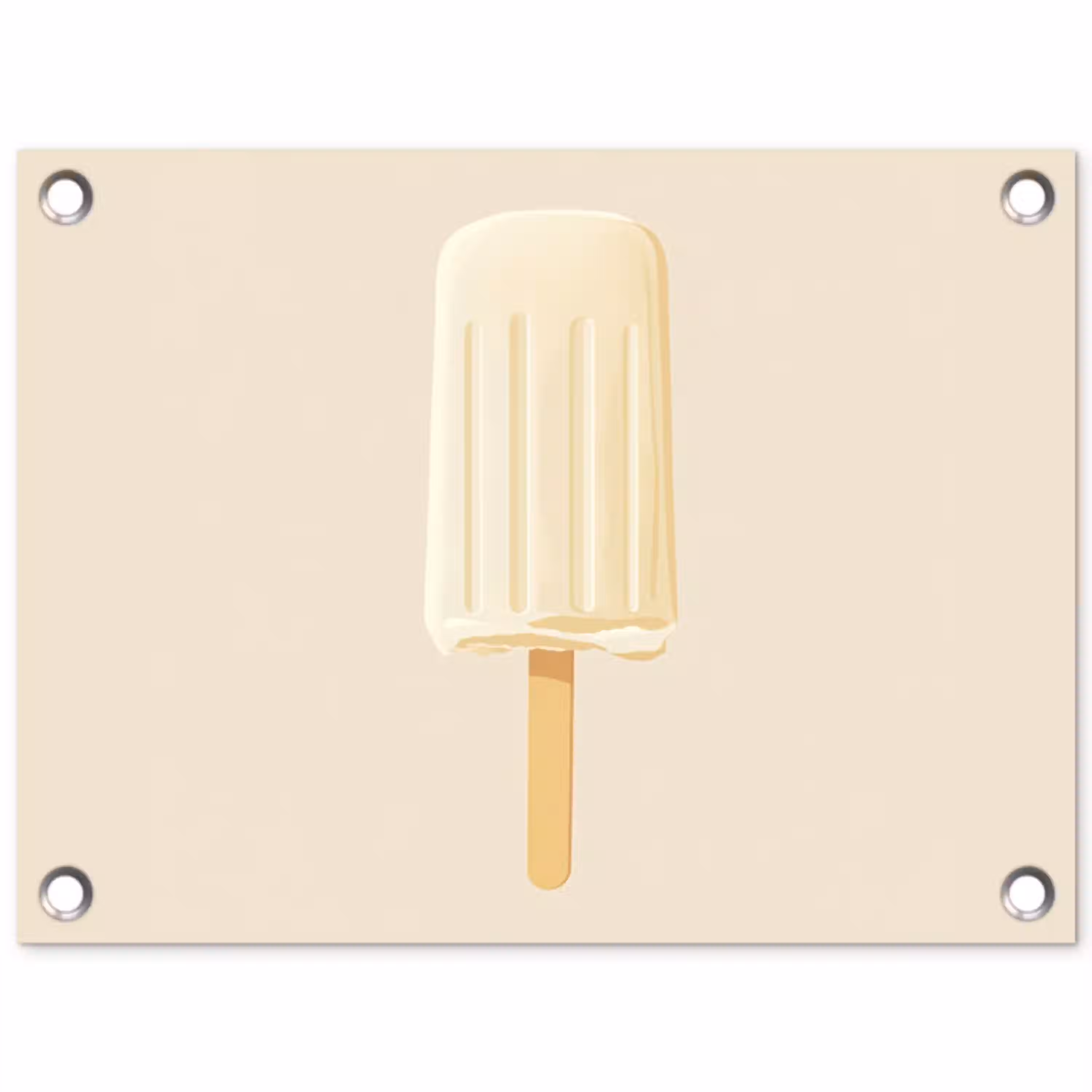 Minimalistisch - Waterijsje - Stokje - Beige tuinposter los doek klein -3d