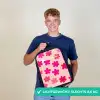 Roze bloemen Rugzak - Zwart middel -sfeer7_NL