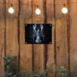 Kreeft - Delftsblauw - Schild - Stoer tuinposter los doek klein -sfeer1