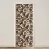 Waaiervorm - Beige - Vezel textuur deurposter klein 289 -3d_beige
