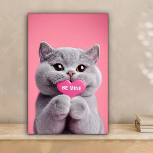 Kat - Valentijn - Roze - Liefde canvas 2cm klein -sfeer1