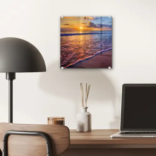 Zee - Strand - Zonsondergang - Wolken - Horizon plexiglas 5mm klein -sfeer6