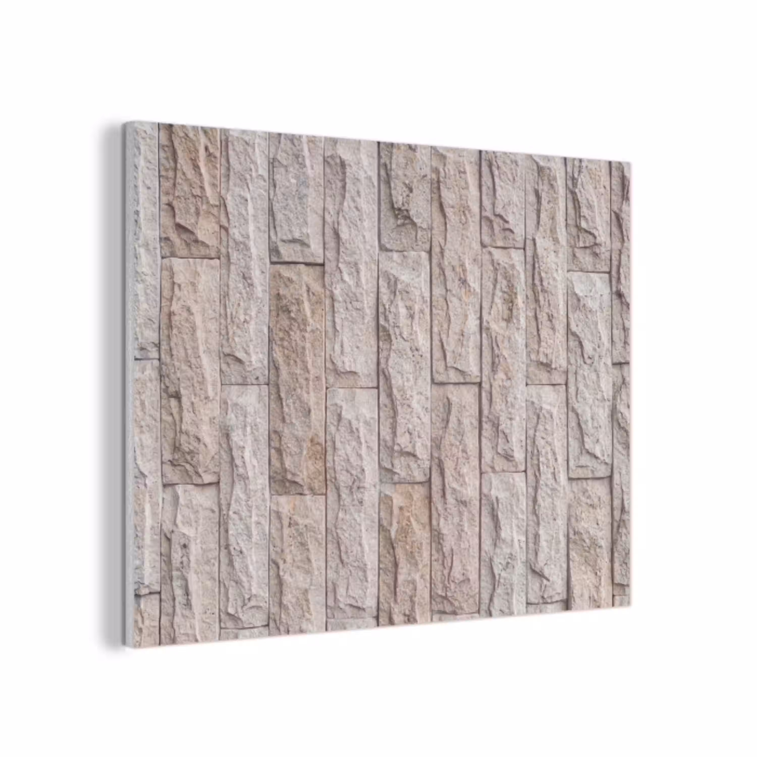 Muur - Steen - Ruw - Beige - Textuur PET vilt klein -3d