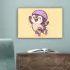 Pinguïn - Rolschaatsen - Geel - Energiek canvas 2cm klein -sfeer4