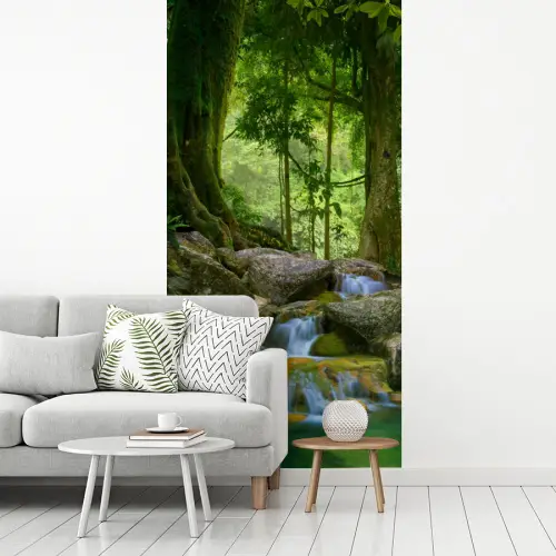 Jungle - Stenen - Water - Natuur - Planten fotobehang vinyl groot -woonkamer