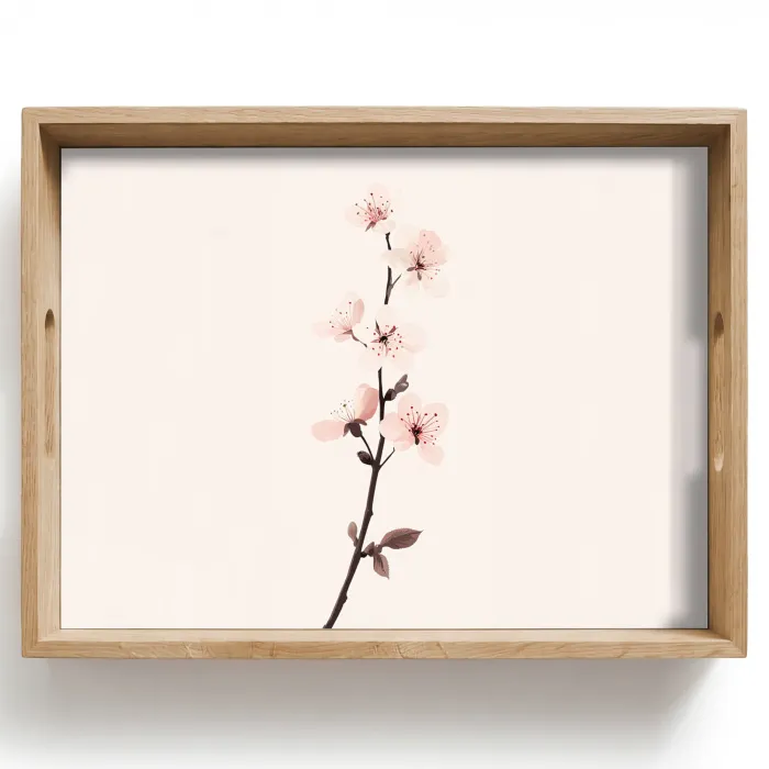 Minimalistisch - Bloesem - Tak - Roze Dienblad Rechthoek middel -z3d_shopping