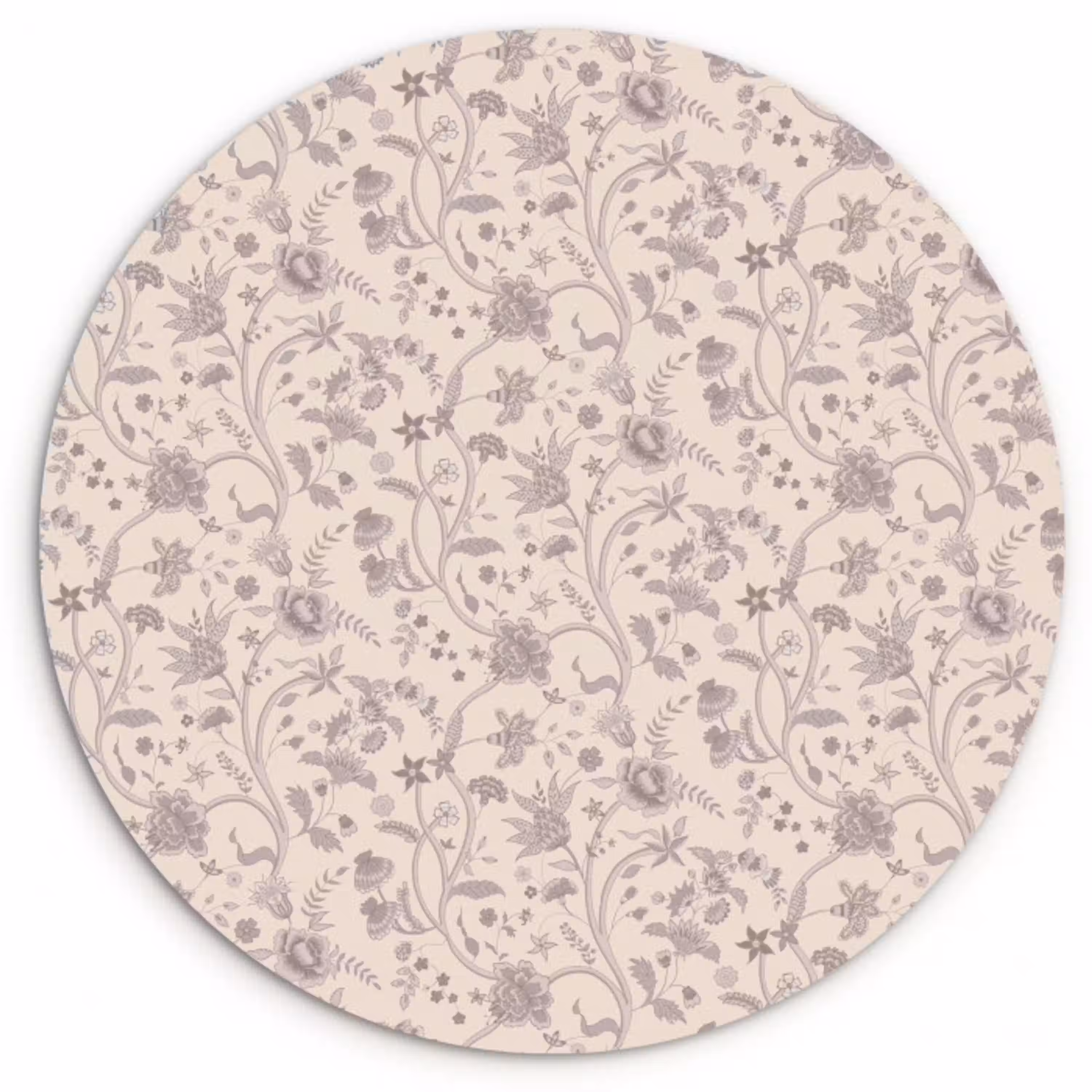 Indienne - Bloemen - Paars Wandcirkel plexiglas klein 852 -3d