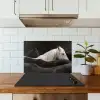Paarden - Zwart - Wit - Kudde keuken achterwand spatscherm klein -sfeer2