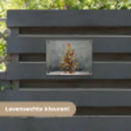 Kerstboom - Cadeaus - Rood - Goud tuinposter los doek klein -sfeer3