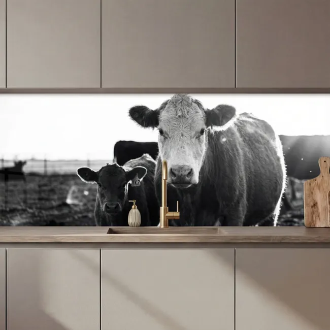 Keuken achterwand - Koeien - Zwart - Wit