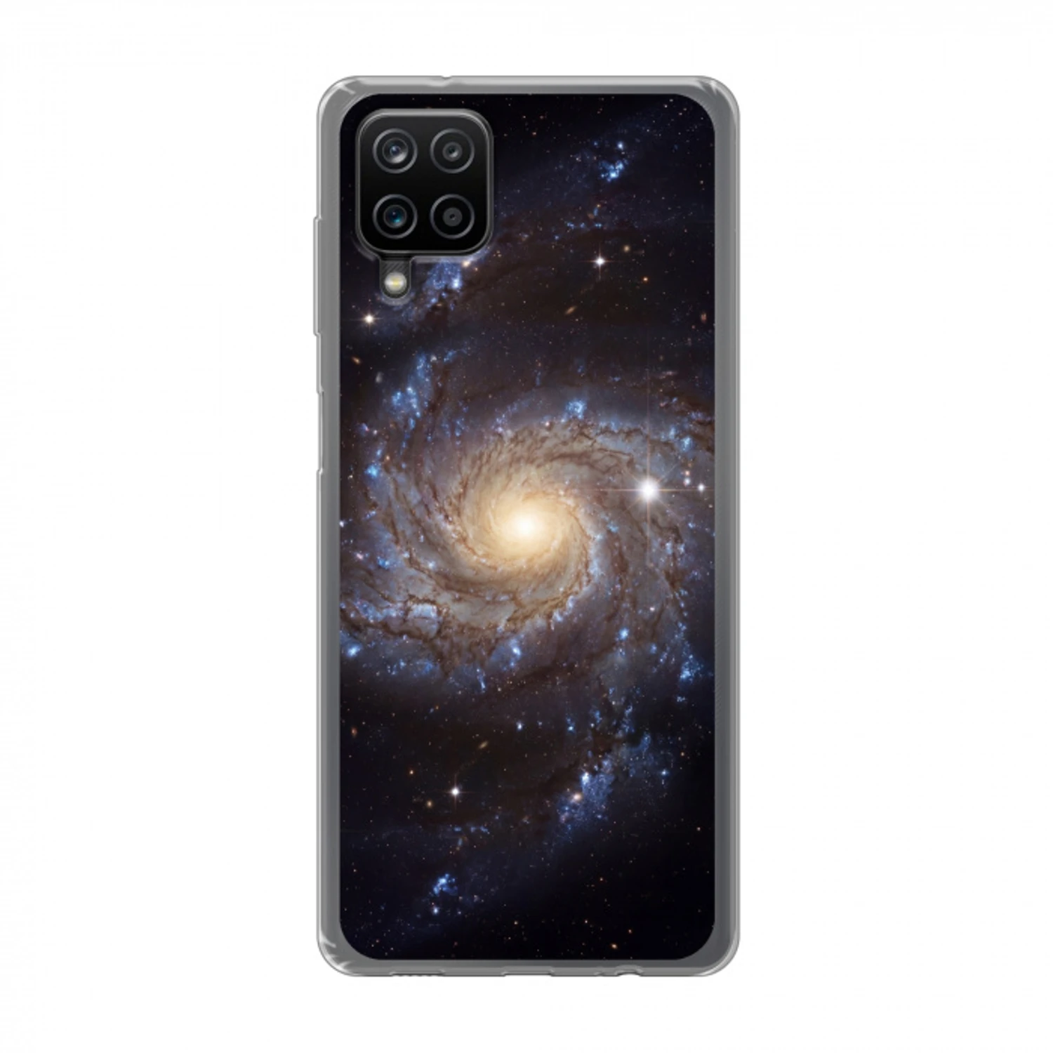 Kosmos - Sterrenstelsel - Donker Telefoonhoesje Samsung Galaxy A12 klein -3d