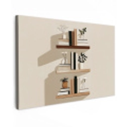 Plankjes - Boeken - Vaasjes - Planten canvas 2cm klein -z3d