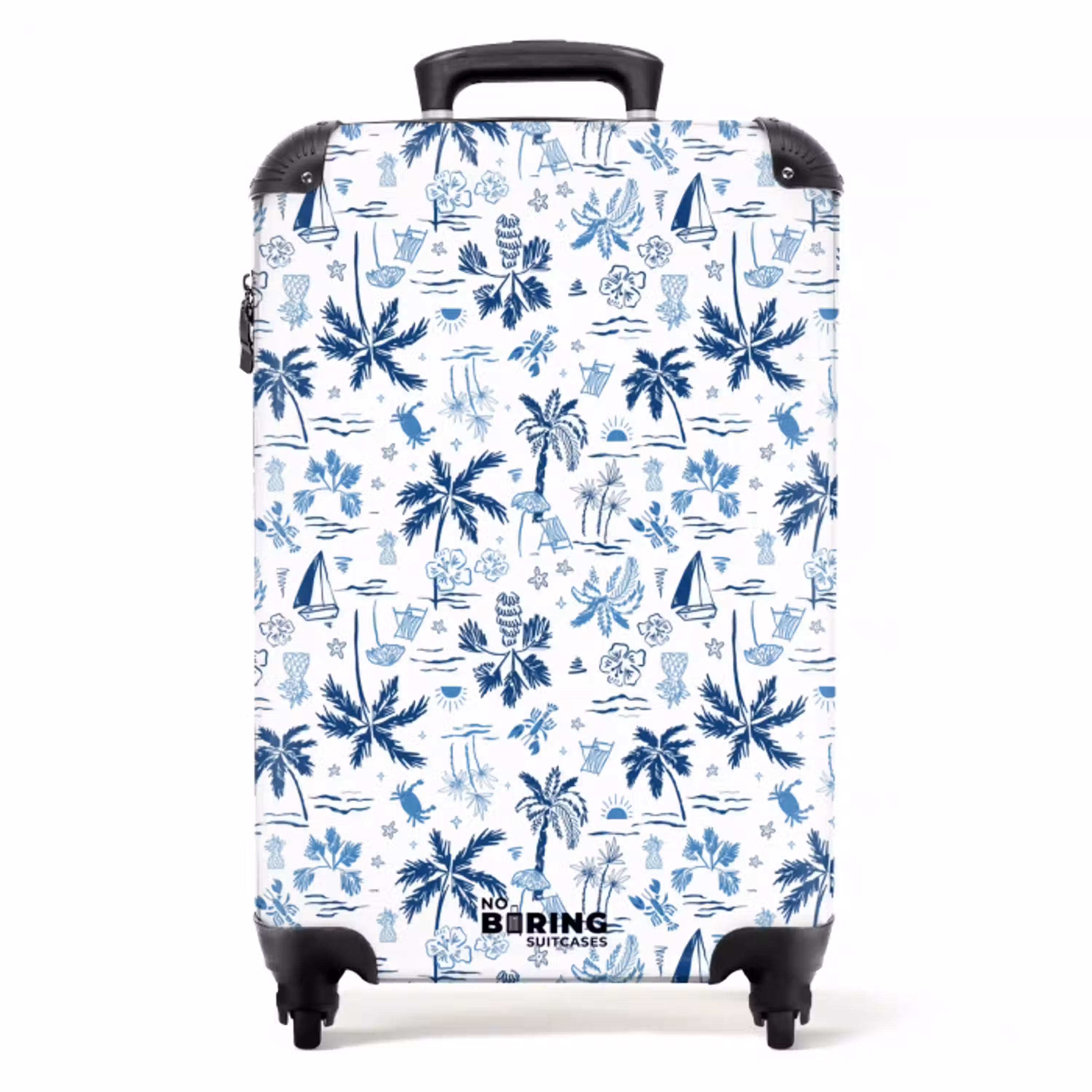 Vakantie patroon blauw NBS - Handbagage koffer - Volwassenen Unisex middel -productfoto_recht