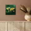 Wereldkaart - Groen - Goud aluminium wit klein -sfeer4