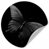 Vlinder - Zwart - Insect - Dieren Wandcirkel behangsticker klein -3d