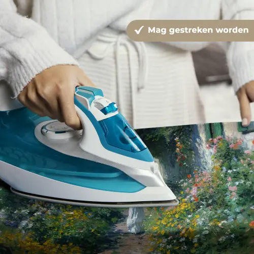 Kat - Vrouw - Bloemen - Huis Wandkleed katoen klein -sfeer9