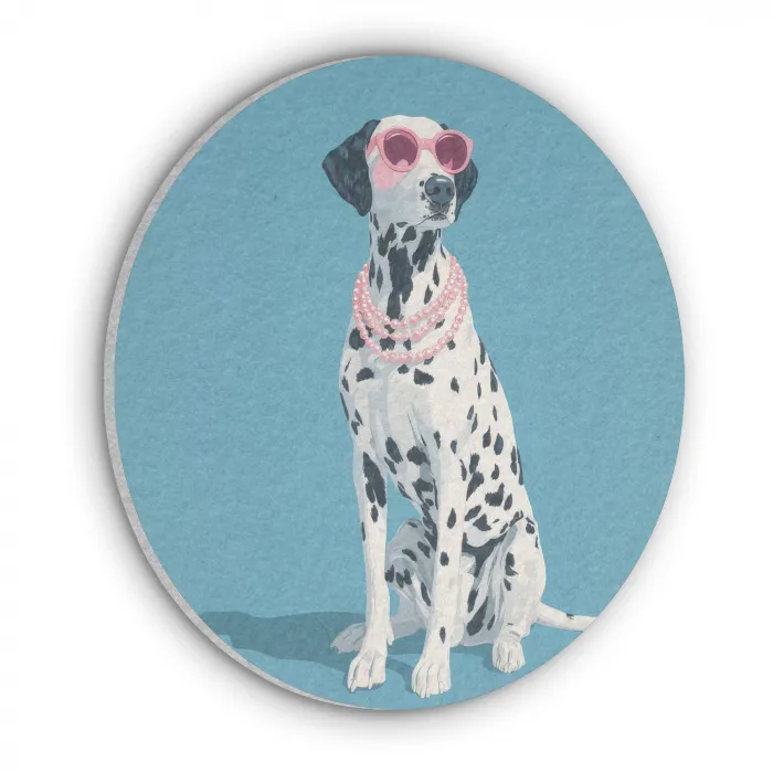 Dalmatiër - Zonnebril - Blauw Akoestische PET Vilt - Rond klein -3d