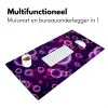 Paars - Bubbels - Schuim Muismat XXL klein -sfeer4