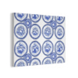 Cirkels - Bloemen - Blauw PET vilt klein 837 -3d