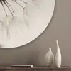 Paardenbloem - Minimalistisch - Wit Akoestische PET Vilt - Rond klein -sfeer5_closeup