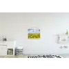 Zonnebloemen - Bloemen - Wolken - Natuur - Geel - Landschap textielposter latten blank klein -kinderkamer