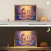 Paard - Hert - Sprookjesbos - Paars Light Box met batterij (Wandlamp kind) middel -sfeer3_kind