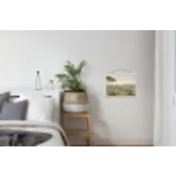 Landschap - Heuvels - Zandpad - Groen textielposter latten blank klein -woonkamer